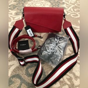 NWT Botkier red leather Crosstown Xbody bag purse